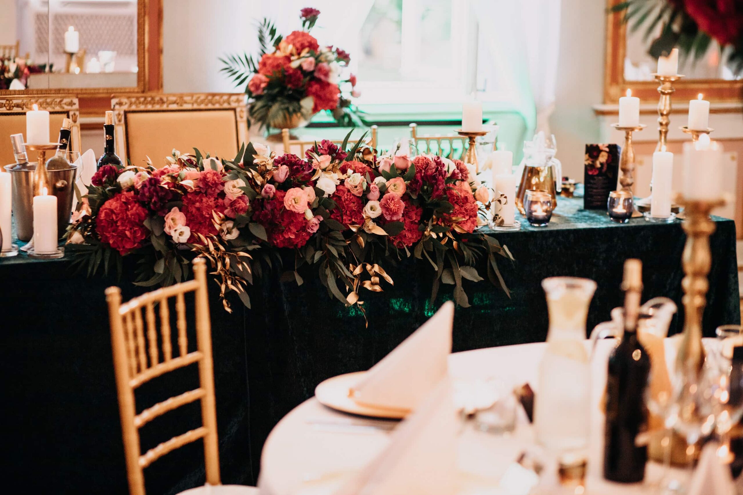 dekoracje na stół weselny