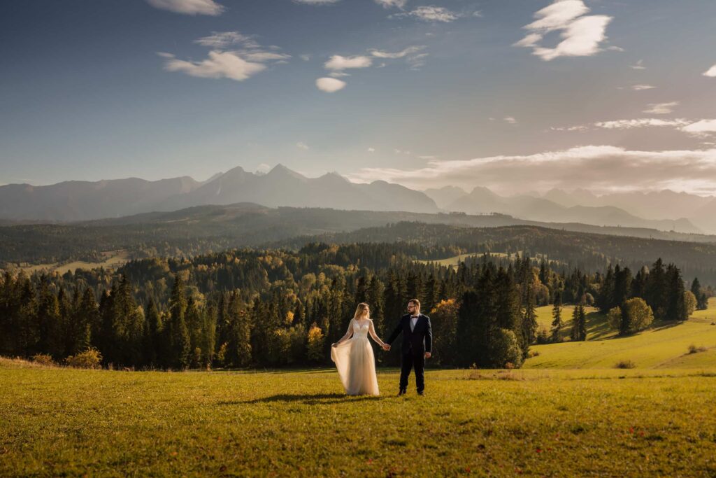 Łapszanka sesja ślubna z Tatrami w tle